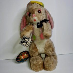 Rushton Vintage Beautiful 20 inches tall Big Bunny with Candy Egg with Tags.
